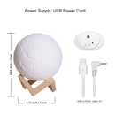 Lua Umidificador de Ar, 800ml, Essential Oil Aroma Difusor com Luz LED Quente, Cabo de Alimentação USB, Ultrasonic, Cool Mist, Operação Silenciosa.