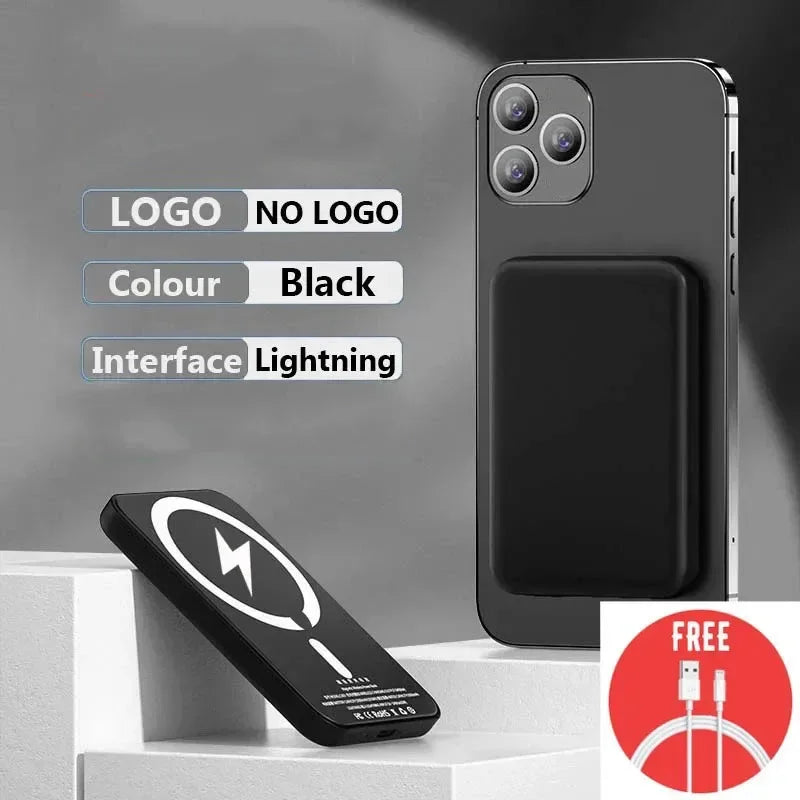 Banco de potência magnético para iphone magsafe bateria externa portátil carregador sem fio para apple original powerbank bateria sobressalente