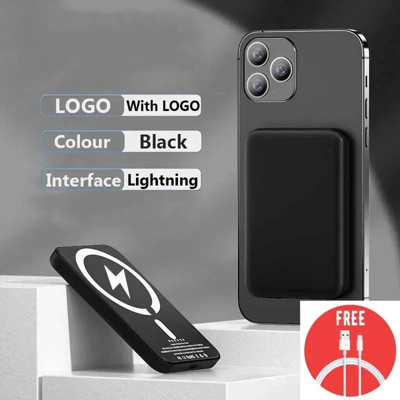 Banco de potência magnético para iphone magsafe bateria externa portátil carregador sem fio para apple original powerbank bateria sobressalente