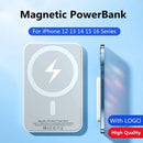 Banco de potência magnético para iphone magsafe bateria externa portátil carregador sem fio para apple original powerbank bateria sobressalente