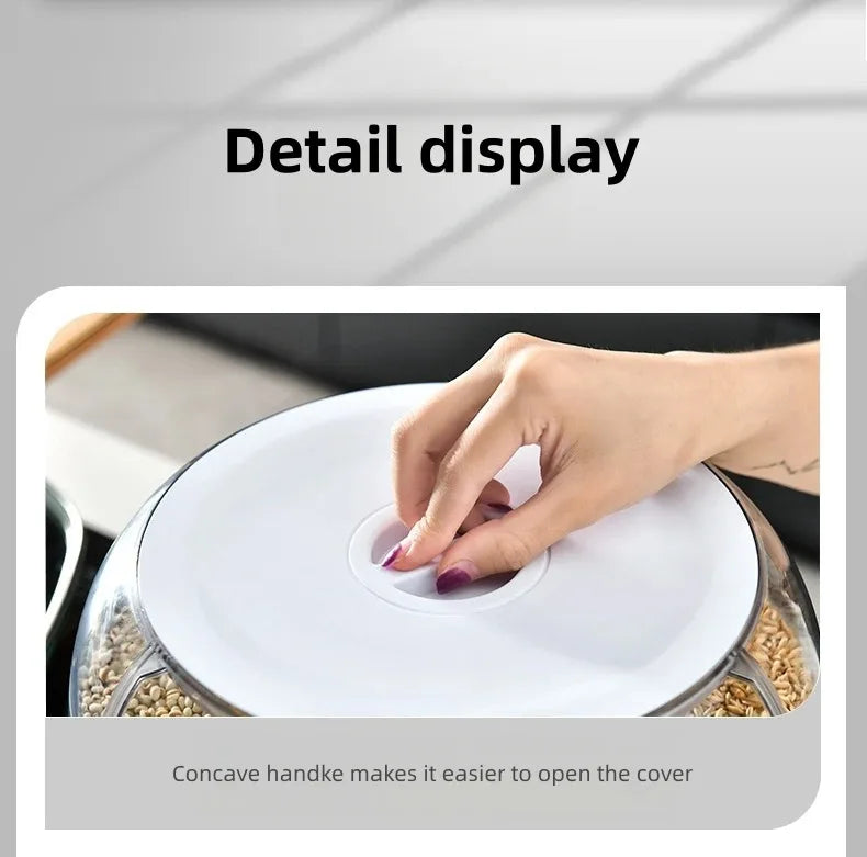 Recipiente De Arroz Com Caixa De Dispensador, Máquina De Separação De Arroz 360 °, Frascos De Armazenamento De Cozinha, Selo De Alimentos, Utensílios De Cozinha, Armazenamento De Grãos