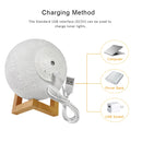 Lua Umidificador de Ar, 800ml, Essential Oil Aroma Difusor com Luz LED Quente, Cabo de Alimentação USB, Ultrasonic, Cool Mist, Operação Silenciosa.