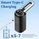 Distribuidor de água automático para garrafa de 5 galões, carregamento tipo C, portátil, elétrico, preto