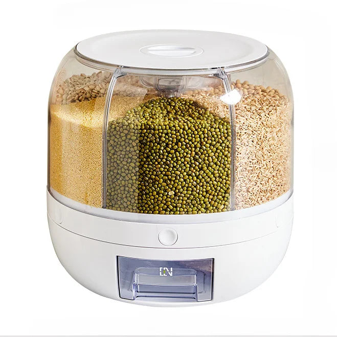 Recipiente De Arroz Com Caixa De Dispensador, Máquina De Separação De Arroz 360 °, Frascos De Armazenamento De Cozinha, Selo De Alimentos, Utensílios De Cozinha, Armazenamento De Grãos
